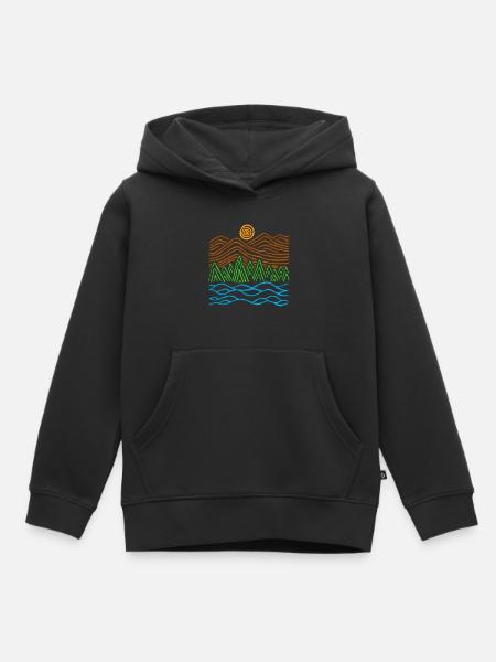 Seltsame Landschaft - Kinder Premium Organic Hoodie - Schwarz
