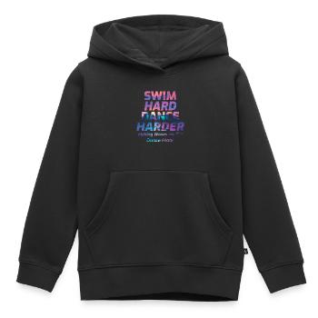 Nager fort, danser plus fort - Sweat Premium à capuche enfant bio - noir - Devant - AI Model Kid Male (0cm)
