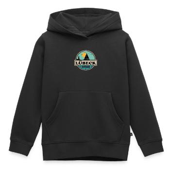 Lübeck - Kinder Premium Organic Hoodie - Schwarz - Vorne - AI Model Kid Male (0cm)