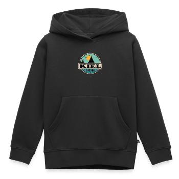 Kiel - Kinder Premium Organic Hoodie - Schwarz - Vorne - AI Model Kid Male (0cm)