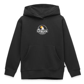 Lübeck - Kinder Premium Organic Hoodie - Schwarz - Vorne - AI Model Kid Male (0cm)