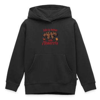Das Leben ist besser mit Monarchen - Kinder Premium Organic Hoodie - Schwarz - Vorne - AI Model Kid Male (0cm)