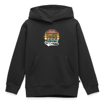 Septembre 1990 Jubilé 1990 Septembre - Sweat Premium à capuche enfant bio - noir - Devant - AI Model Kid Male (0cm)