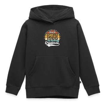 Septembre 1986 Jubilé 1986 Septembre - Sweat Premium à capuche enfant bio - noir - Devant - AI Model Kid Male (0cm)