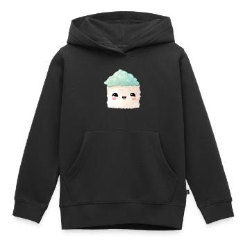 Sushi - Sweat Premium à capuche enfant bio - noir - Devant - AI Model Kid Male (0cm)