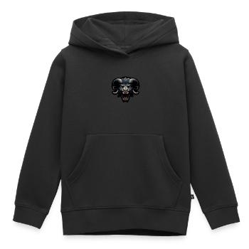 Chèvre chèvre chèvre effrayante - Sweat Premium à capuche enfant bio - noir - Devant - AI Model Kid Male (0cm)