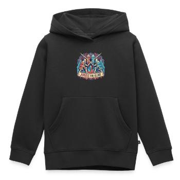 Armure médiévale de la Renaissance Knight Knight - Sweat Premium à capuche enfant bio - noir - Devant - AI Model Kid Male (0cm)