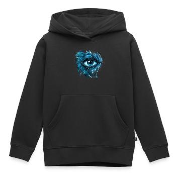 Œil de protection bleu Nazar Horus Amulette Mauvais œil - Sweat Premium à capuche enfant bio - noir - Devant - AI Model Kid Male (0cm)