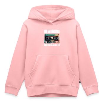 Vintage Cassette Tape Art: Rewinding 80s Nostalgia - Kids Premium Organic Hoodie - rose - Front - AI Model Kid Female (0cm)