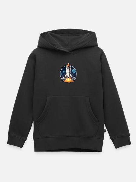 Spaceshuttle Raumfahrt - Kinder Premium Organic Hoodie - Schwarz