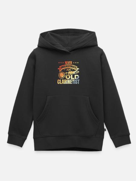 Unterschätze nie alte Klarinettisten - Kinder Premium Organic Hoodie - Schwarz