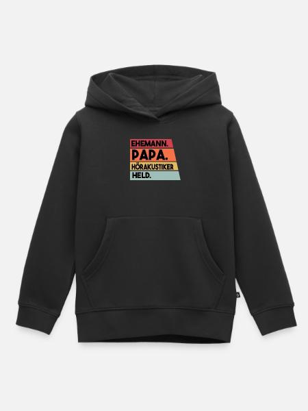 Ehemann Papa Hörakustiker Held - Kinder Premium Organic Hoodie - Schwarz