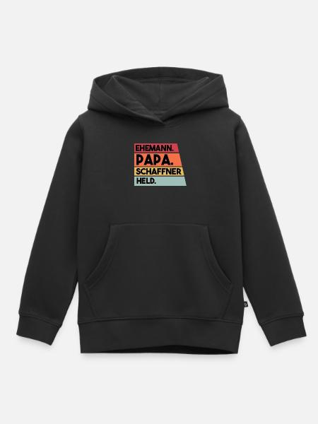 Ehemann Papa Schaffner Held - Kinder Premium Organic Hoodie - Schwarz