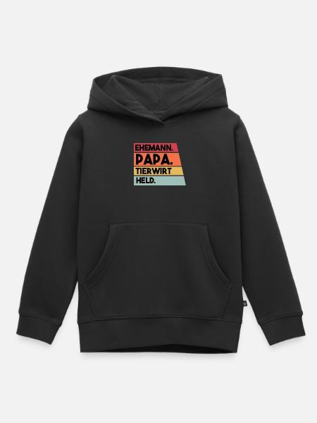 Ehemann Papa Tierwirt Held - Kinder Premium Organic Hoodie - Schwarz
