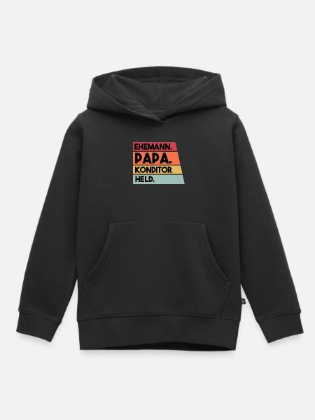 Ehemann Papa Konditor Held - Kinder Premium Organic Hoodie - Schwarz