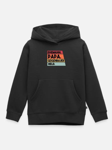 Ehemann Papa Geigenbauer Held - Kinder Premium Organic Hoodie - Schwarz