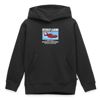 Wasserflugzeug Boot Rennen Humor Pfütze Springen Lustig - Kinder Premium Organic Hoodie - Schwarz - Vorne - AI Model Kid Male (0cm)