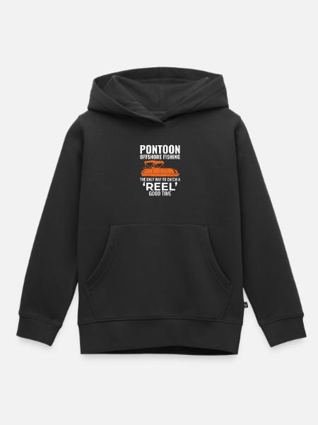 Pontonboot Motorboot Hochseefischen Lustig - Kinder Premium Organic Hoodie - Schwarz