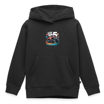 Monster Truck - Ich bin 5 - Einzigartiges Geschenk - Kinder Premium Organic Hoodie - Schwarz - Vorne - AI Model Kid Male (0cm)