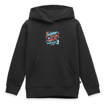 Feuerwehrauto - Alarm Ich bin jetzt 3 - Kinder Premium Organic Hoodie - Schwarz - Vorne - AI Model Kid Male (0cm)