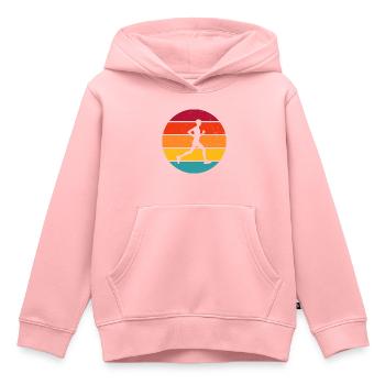 Course de jogging Femme Cross Country Running - Sweat Premium à capuche enfant bio - rose - Devant - AI Model Kid Female (0cm)