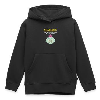 Pétoncles Coquillages Collector Beachcomber Crustacés - Sweat Premium à capuche enfant bio - noir - Devant - AI Model Kid Male (0cm)