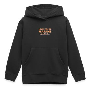 LÈVE-TOI ET MARCHE ! (randonnée, trek) - Sweat Premium à capuche enfant bio - noir - Devant - AI Model Kid Male (0cm)
