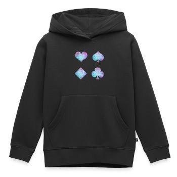 Spielkarten - Kinder Premium Organic Hoodie - Schwarz - Vorne - AI Model Kid Male (0cm)