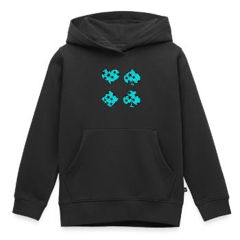 Spielkarten - Kinder Premium Organic Hoodie - Schwarz - Vorne - AI Model Kid Male (0cm)