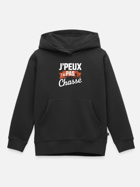 J peux pas j ai Chasse - Sweat Premium à capuche enfant bio - noir