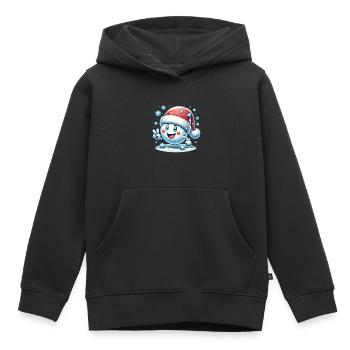 Noël boule de neige flocons de neige Noël - Sweat Premium à capuche enfant bio - noir - Devant - AI Model Kid Male (0cm)