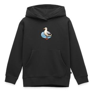 Seabird Seagull - Kids Premium Organic Hoodie - black - Front - AI Model Kid Male (0cm)