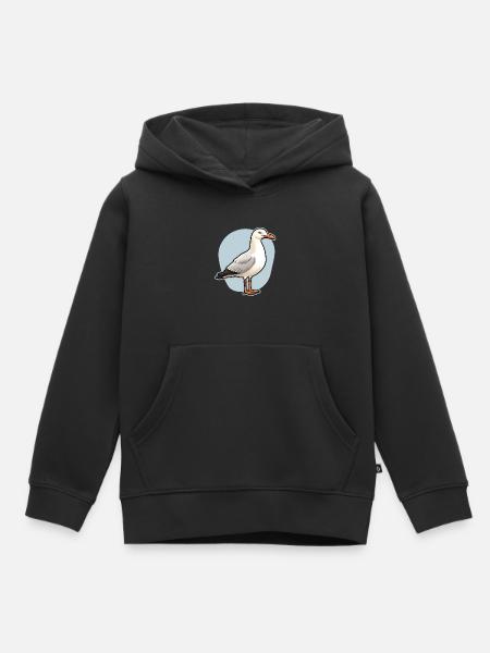 Möwe Seevogel - Kinder Premium Organic Hoodie - Schwarz