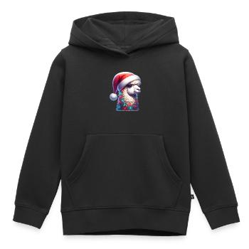 Lama Nikolaus - Kinder Premium Organic Hoodie - Schwarz - Vorne - AI Model Kid Male (0cm)