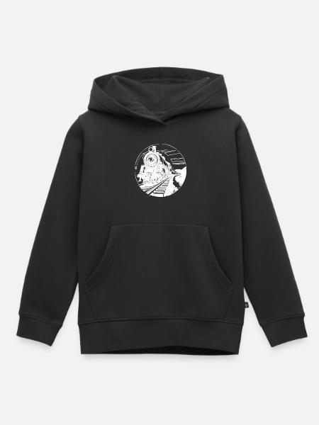 Eisenbahn Grafik - Kinder Premium Organic Hoodie - Schwarz