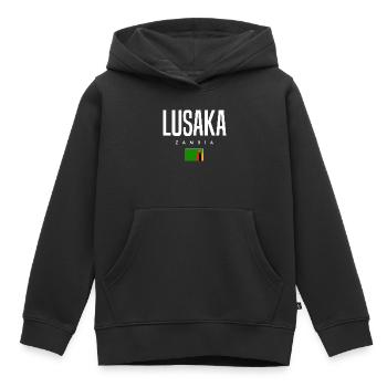 Lusaka Sambia - Kinder Premium Organic Hoodie - Schwarz - Vorne - AI Model Kid Male (0cm)
