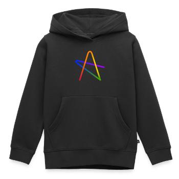 Rainbow A Stern Geschenk - Kinder Premium Organic Hoodie - Schwarz - Vorne - AI Model Kid Male (0cm)