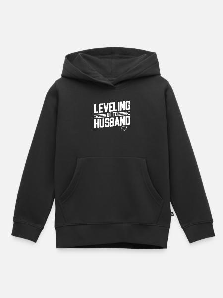 Aufleveln Zum Ehemann - Kinder Premium Organic Hoodie - Schwarz