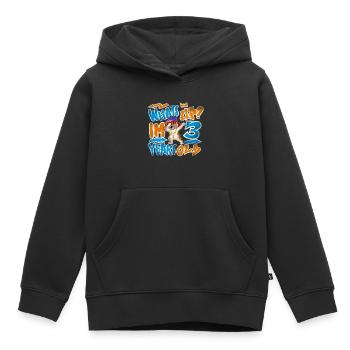 Graffiti du 3ème anniversaire - Sweat Premium à capuche enfant bio - noir - Devant - AI Model Kid Male (0cm)