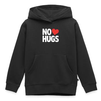 Pas de câlins s’il te plaît garde tes distances câlins antisociaux - Sweat Premium à capuche enfant bio - noir - Devant - AI Model Kid Male (0cm)