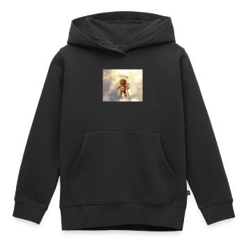 Noël du bonhomme en pain d’épices avec des cannes d’orge d’orge - Sweat Premium à capuche enfant bio - noir - Devant - AI Model Kid Male (0cm)