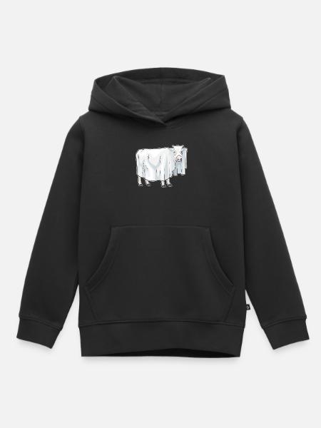 Kuh Halloween Geist - Kinder Premium Organic Hoodie - Schwarz