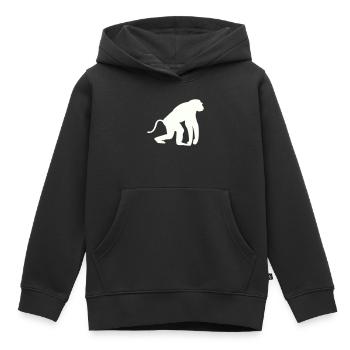 Silhouette de singe - Sweat Premium à capuche enfant bio - noir - Devant - AI Model Kid Male (0cm)