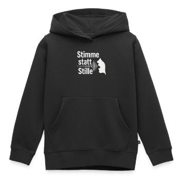 Stimme statt Stille Meinungsfreiheit Spruch - Kinder Premium Organic Hoodie - Schwarz - Vorne - AI Model Kid Male (0cm)