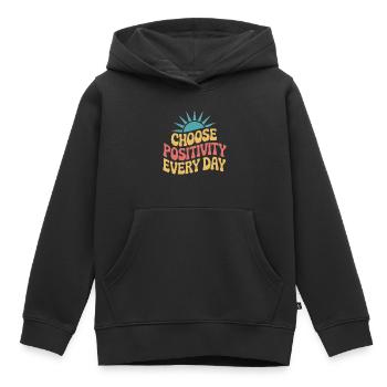 Choisissez la positivité au quotidien - Sweat Premium à capuche enfant bio - noir - Devant - AI Model Kid Male (0cm)