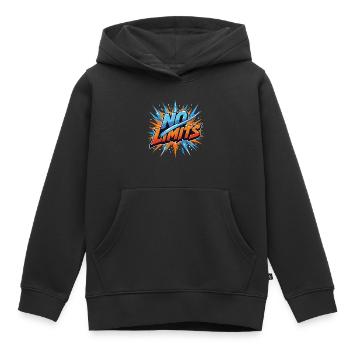 No Limits Motivation Sports Gaming Saying Design - Kids Premium Organic Hoodie - black - Front - AI Model Kid Male (0cm)
