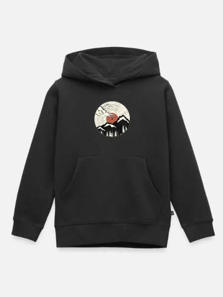 Mountain Sound Grafik - Kinder Premium Organic Hoodie - Schwarz
