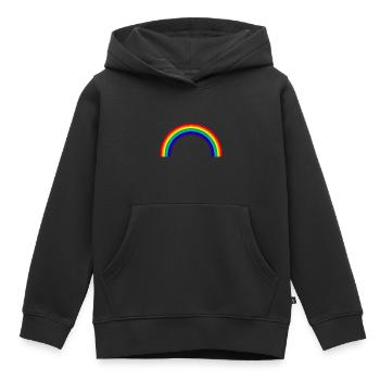 LGBT - arc-en-ciel arc-en-ciel - Sweat Premium à capuche enfant bio - noir - Devant - AI Model Kid Male (0cm)