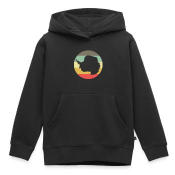 Pôle Antarctique Sud Silhouette Rétro Vintage - Sweat Premium à capuche enfant bio - noir - Devant - AI Model Kid Male (0cm)