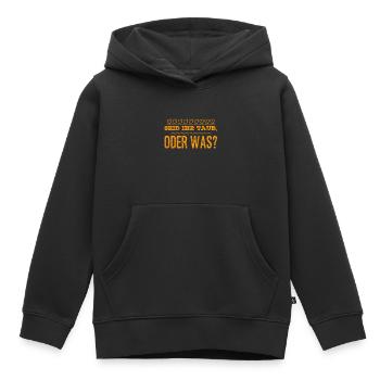 habt ihr zugehört? - Kinder Premium Organic Hoodie - Schwarz - Vorne - AI Model Kid Male (0cm)